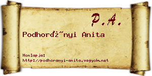 Podhorányi Anita névjegykártya
